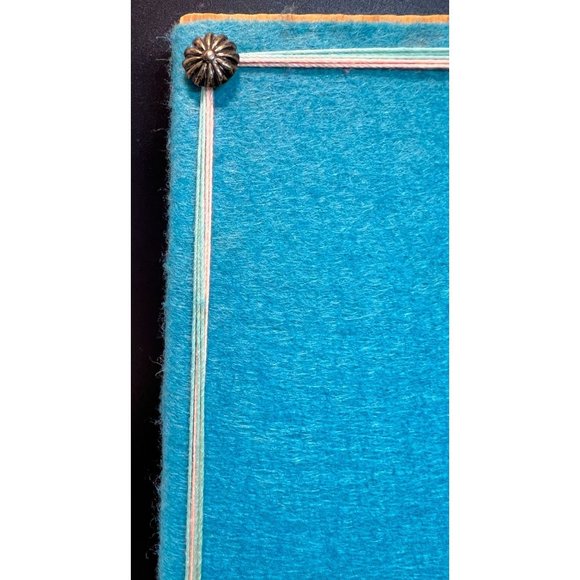 Vintage String Thread Art Sailing Ship 1970's Nail Blue Boat Felt Wood Backing - Picture 4 of 8